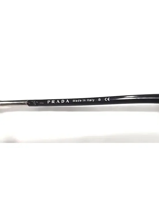 PRADA VPR03O IAB 101 Milan Glossy Black Oval Eyeglasses 53-16 130 Case Box Cloth - Picture 6 of 8